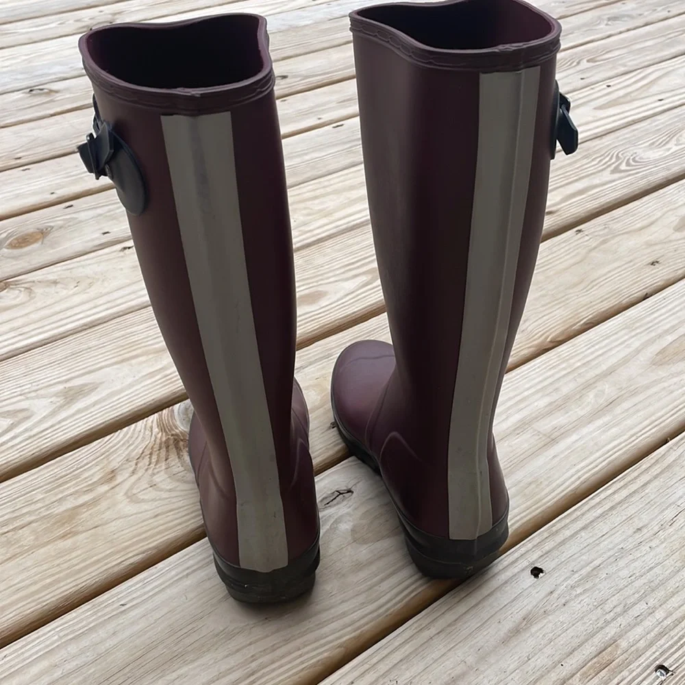Hunter Original Tall Waterproof Rain Boots Burgundy Plum Women's Size 5